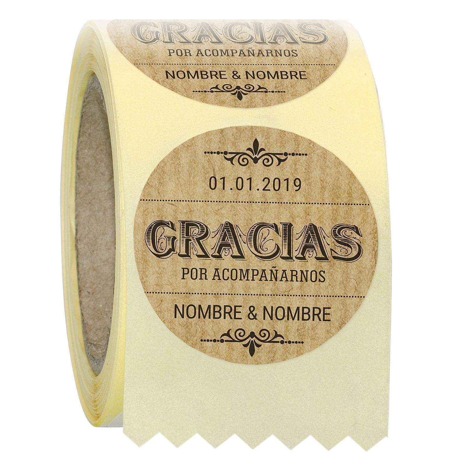 Pegatinas Redondas 'Gracias Por Acompañarnos' - 3.5cm (pack De 50)