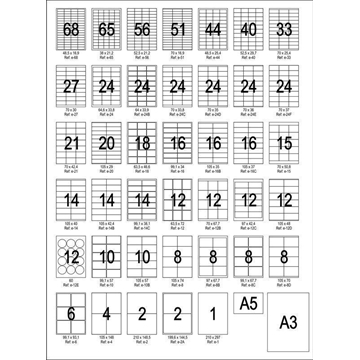  Etiquetas autoadhesivas de envío de media hoja de 8.5 x 5.5  pulgadas para impresora láser o de inyección de tinta (500 etiquetas) :  Productos de Oficina