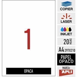 e01b-11709 - 20 hojas adhesivas OPACA 100%  - No Transparenta - APLI - Imagen 1