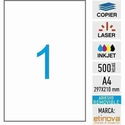 e01rv - 500 hojas DIN A4 - adhesivo removible - 210 x 297 mm - Imagen 1