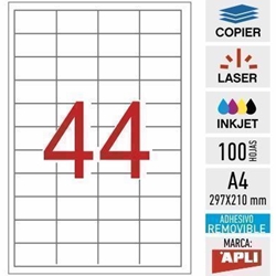 e44_03054 - 100 hojas A4 removible Apli - 48,5 x 25,4 mm - Imagen 1