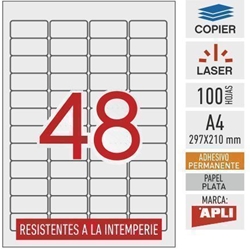 e48-10066 - 20 hojas A4 color PLATA Apli - resistentes a la intemperie - Imagen 1