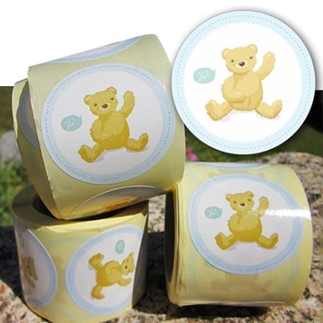 INF005 - Etiquetas Oso - Rollo de 250 ud - 42 mm Ø - Imagen 1