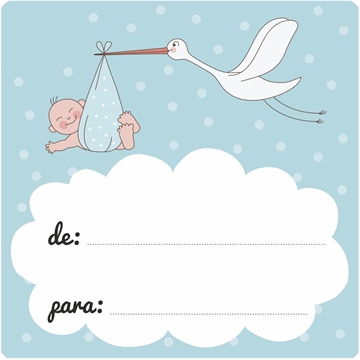 INF008 - Etiquetas De...Para - Cigüeña - Rollo de 250 ud - 50 x 50 mm - Imagen 1