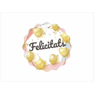 INF010 - Etiquetas Felicitats Globos - Rollo de 250 ud - 42 mm Ø - Imagen 2