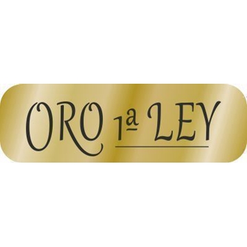 JOY002 - Etiquetas joyería Oro 1ª ley - Rollo de 500 ud - 22 x 7 mm - Imagen 1