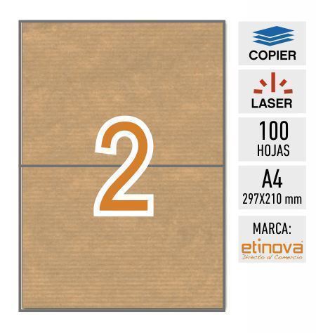 Kr02b - Papel kraft adhesivo - 100 hojas DIN A4 - Imagen 1