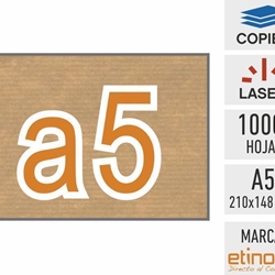 KrA5 - Papel kraft adhesivo - 1.000 hojas DIN A5 - Imagen 1