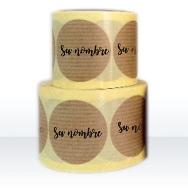 KRB006R - Etiquetas kraft adhesivo PERSONALIZADAS - Rollo de 600 ud - 50 mm Ø - Imagen 1