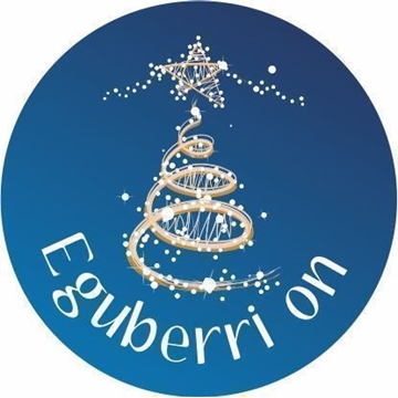 N19 - Etiquetas en euskera "Eguberri on" - Rollo de 250 ud -  35 mm Ø - Imagen 2