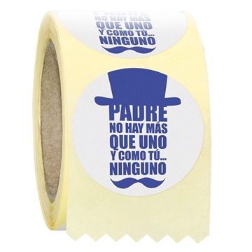 R005 - Etiqueta día del padre Sombrero - Rollo de 250ud -  42 mm Ø - Imagen 1