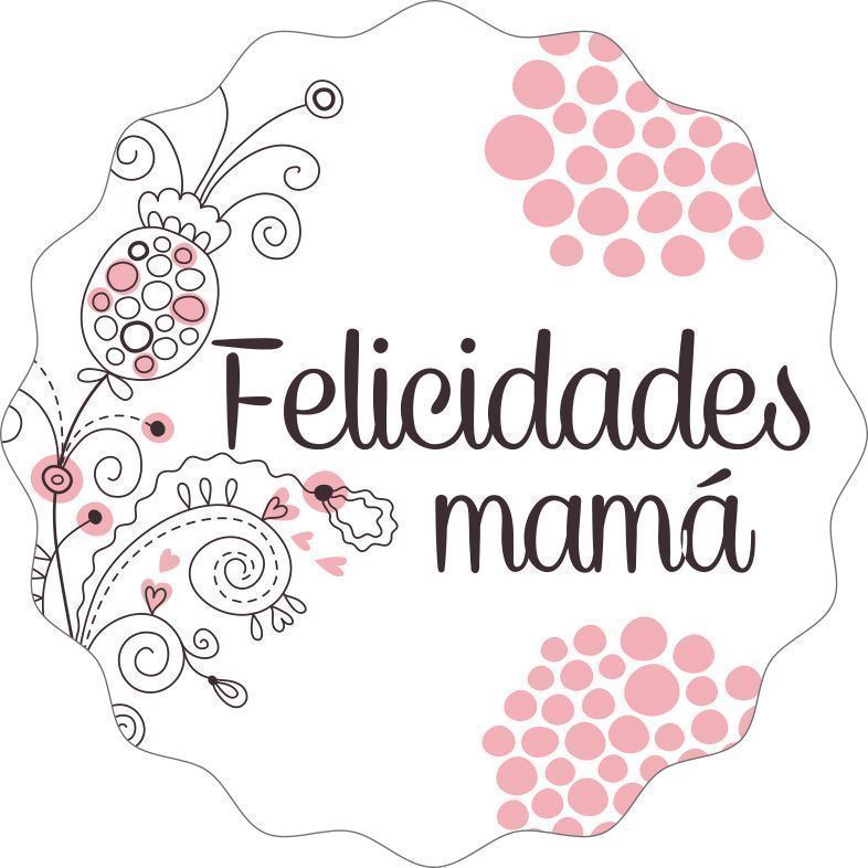 R010 - Etiqueta felicidades Mamá I - Rollo de 250ud - 42 mm Ø - Imagen 2