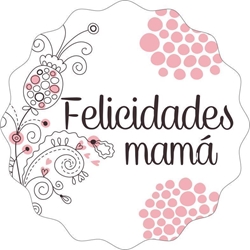 R010 - Etiqueta felicidades Mamá I - Rollo de 250ud -  42 mm Ø - Imagen 2