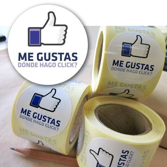 R023 - Etiquetas Me gustas - Rollo de 250 ud - 42 mm Ø - Imagen 2