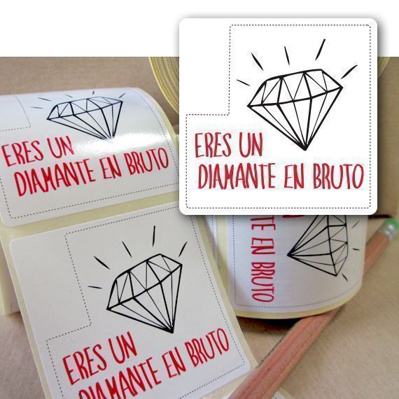 R034 - Etiquetas Diamante - Rollo de 250 ud - 50x50 mm - Imagen 2