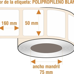 rBLPPF018 - Etiquetas para imprimir resistentes a la humedad - Rollo de 1.000 ud - 50 x 160 mm - Imagen 1