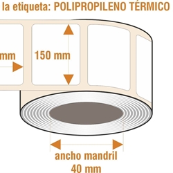 rBLPPT001- Etiquetas Polipropileno Térmicas Blancas - Rollo de 335 unidades - 90 x 150 mm - Imagen 1