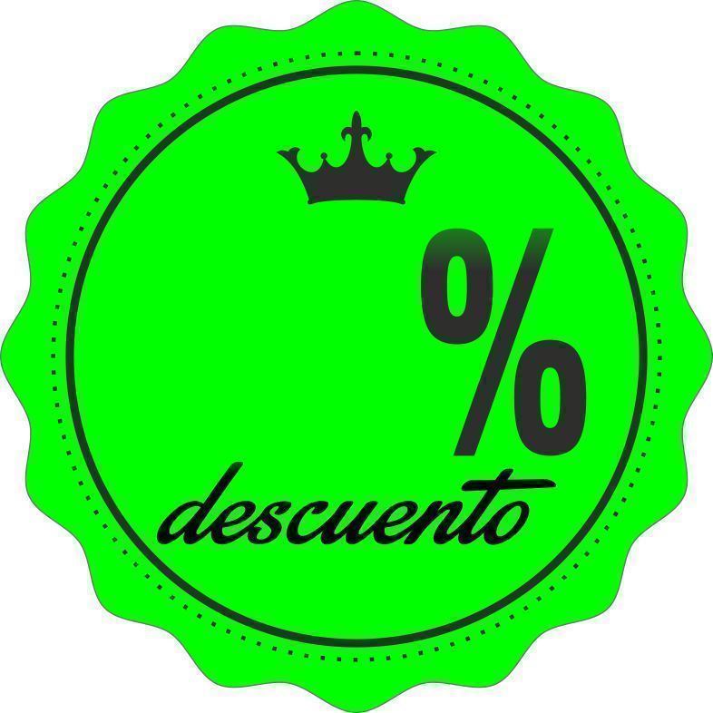 RPO005 - Etiqueta Rebajas Verde Fluor - Rollo de 250 ud - 42 Ø mm - Imagen 1