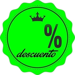 RPO005 - Etiqueta Rebajas Verde Fluor - Rollo de 250 ud - 42 Ø mm - Imagen 1