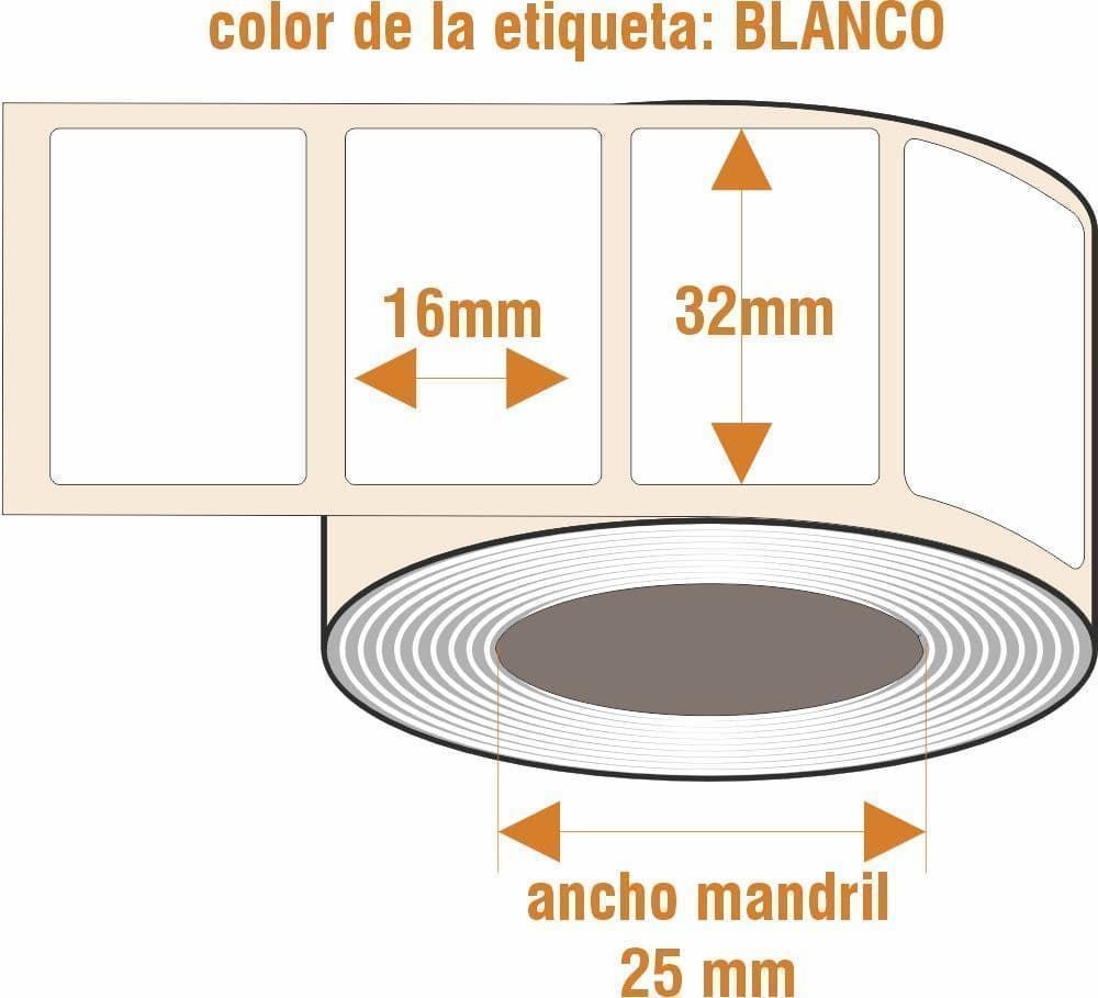 ZBLR015 - Etiquetas plástico blanco - Rollo de 2.500 ud - 16 x 32 mm - Imagen 2
