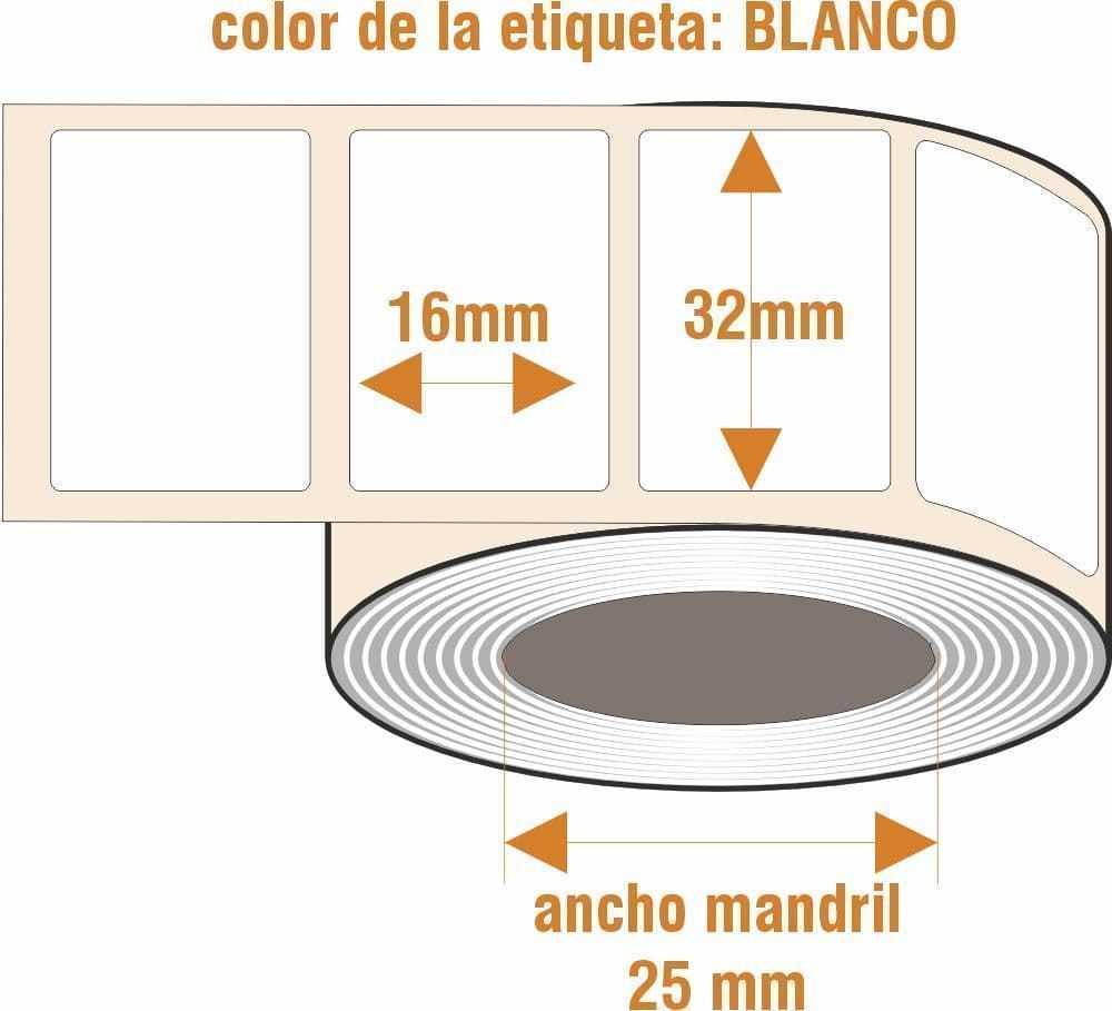 ZBLR015 - Etiquetas plástico blanco - Rollo de 2.500 ud - 32 x 16 mm - Imagen 2