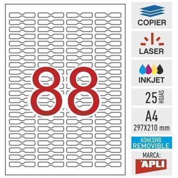 Ze88b_10314 - 25 adhesivos A4 - Etiquetas Remo para joyería - 45 x 8 mm - Apli - Imagen 1